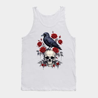 skull,crow and rose Tank Top